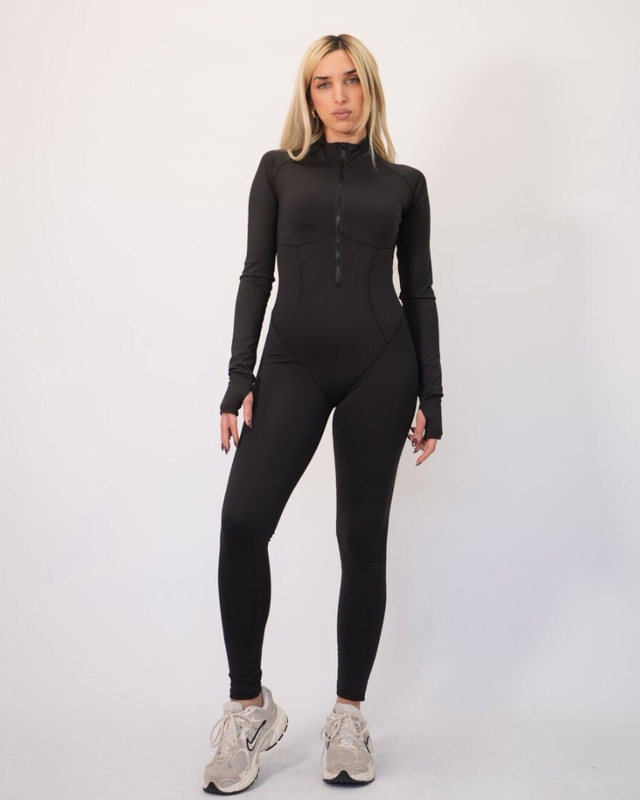 Zande ingrid backless long sleeve jumpsuit zfw2644-null