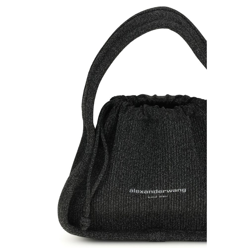 Black polyester handbag-null