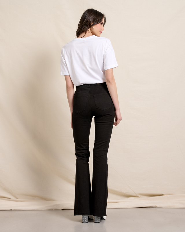 Trouser cotton flare leg image number null