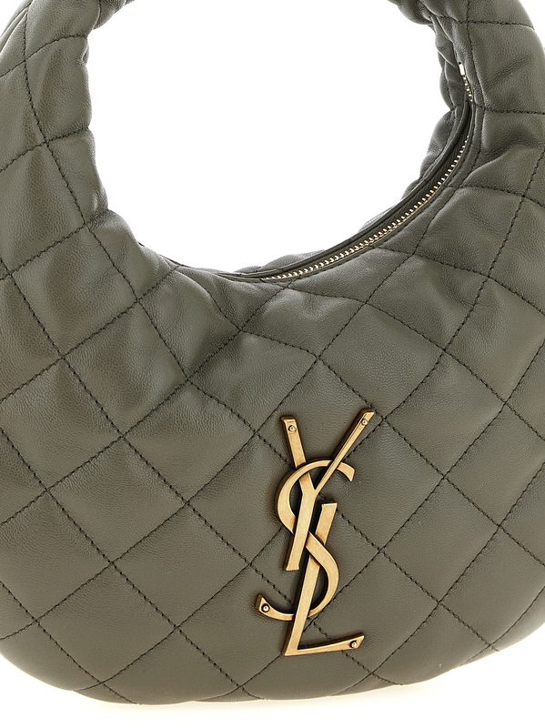 Gray lamb leather handbag-null