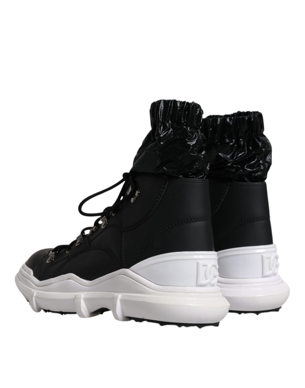 Black nylon galileo high top sneakers shoes-null