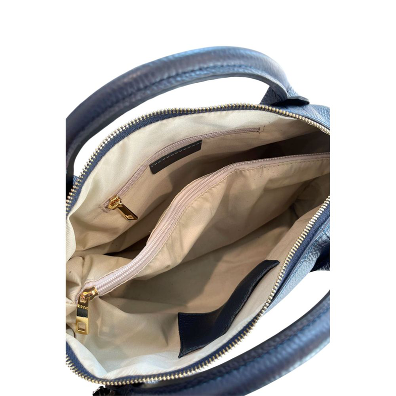 Blue leather women handbag-null
