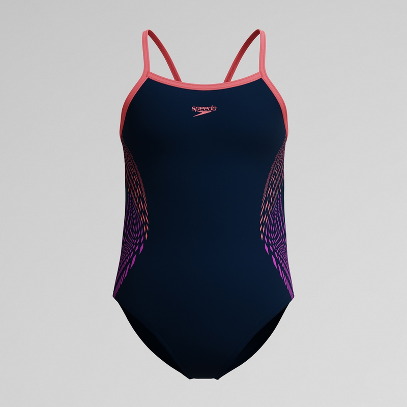 Speedo girl's plastisol placement thinstrap muscleback image number null