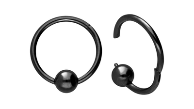 Surgical steel ball clicker black, , medium