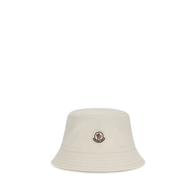 White polyester bucket hat, White, medium