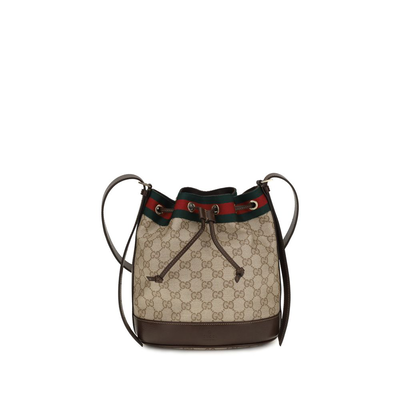 Beige cotton backet bag, Beige, medium
