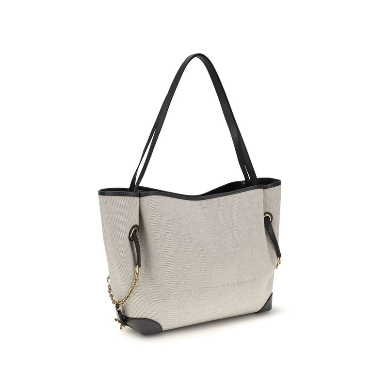 Gray cotton shoulder bag-null