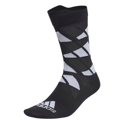 Ultralight allover graphic crew socks, Black / White, medium