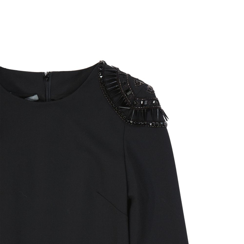 Black elastane casual dress-null
