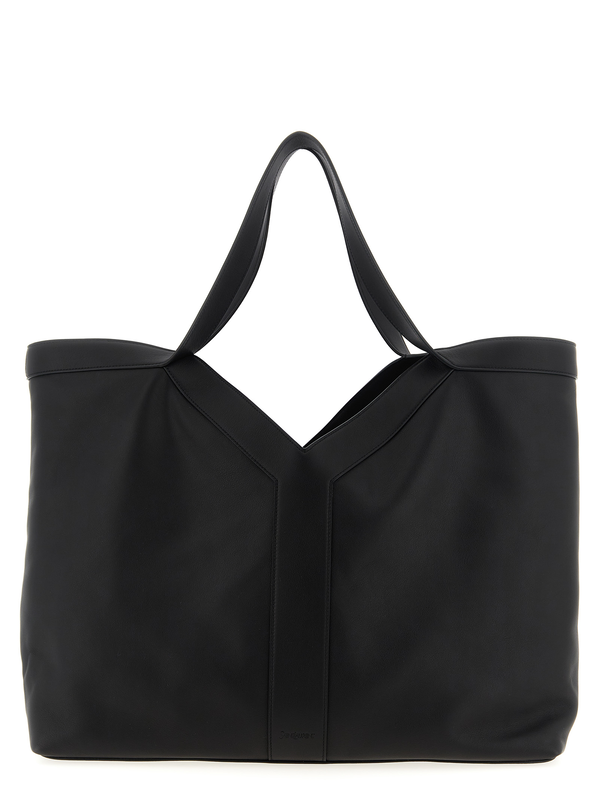 Black calfskin tote bag-null
