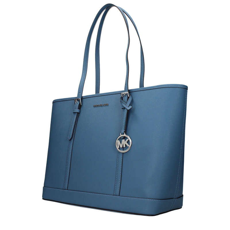 Blue leather shoulder bag-null