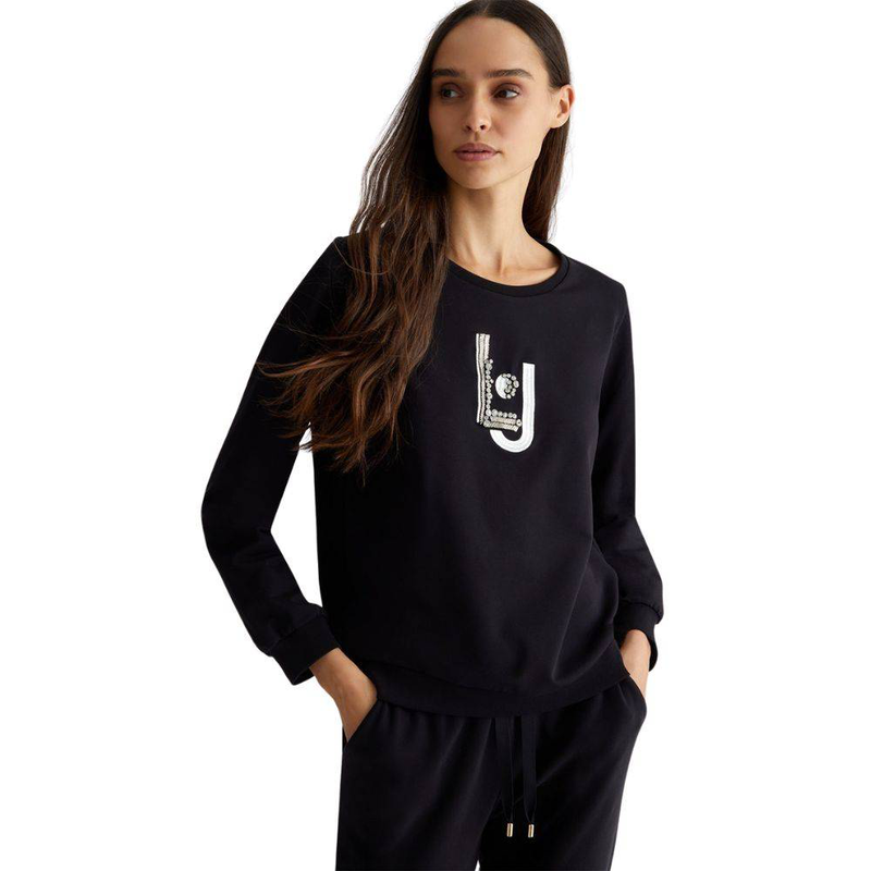 Liu Jo sweater with logo and gemstones-null