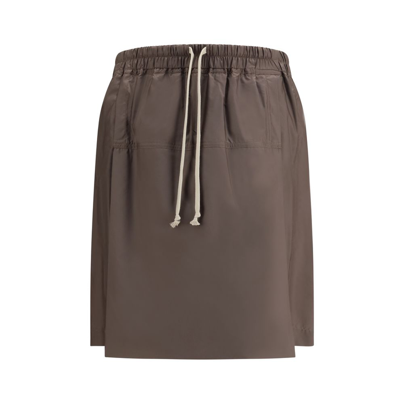 Brown polyester bermuda shorts-null