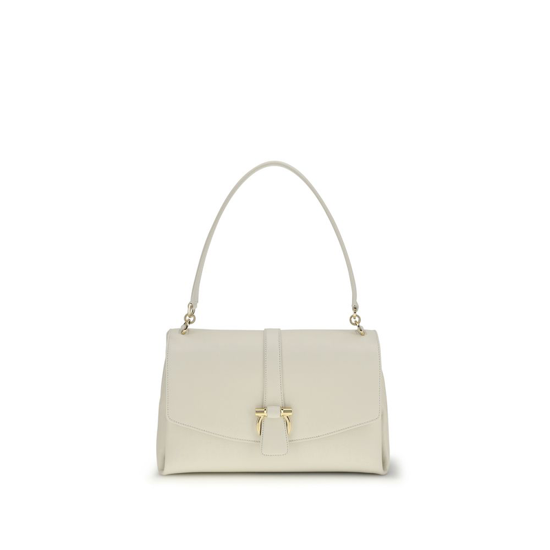 White calf leather bos taurus shoulder bag-null