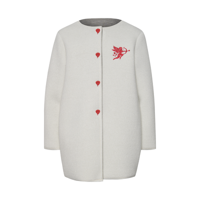 Tc candy shop neoprene coat w embroidery kid, White, medium