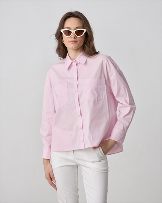 Shirt cotton oversize, White, medium