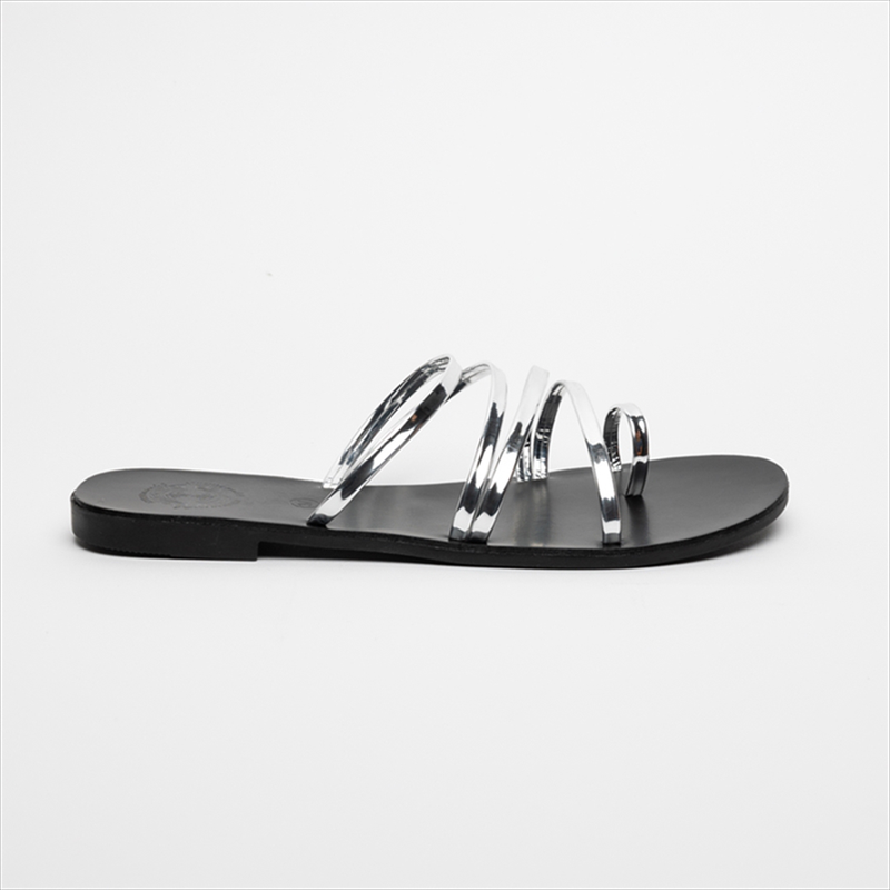 Athenais flat sandals with metallic straps-null