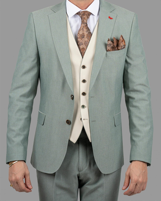 Dezign 3piece slim fit suit in patterned