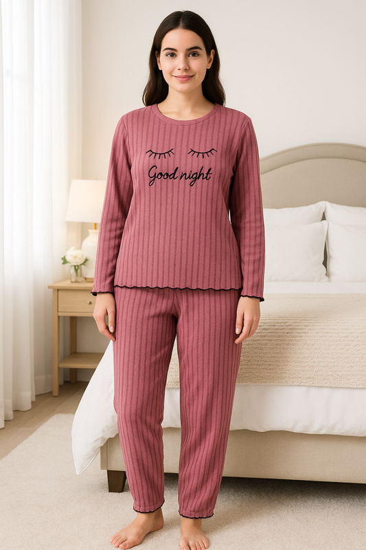 Ladys pajama in flanel fabric #f5482-null