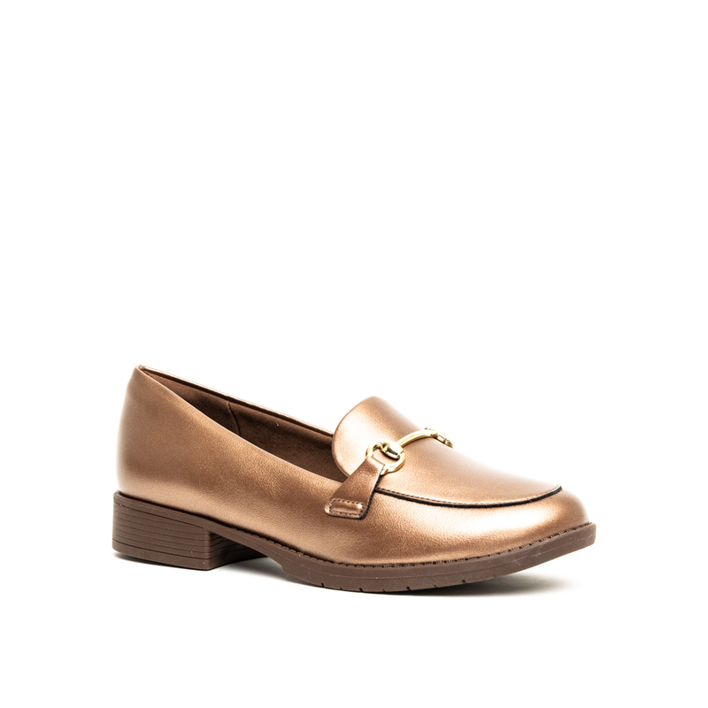 Piccadilly metallic horsebit decorative detail orthopedic loafer low heel pumps-null