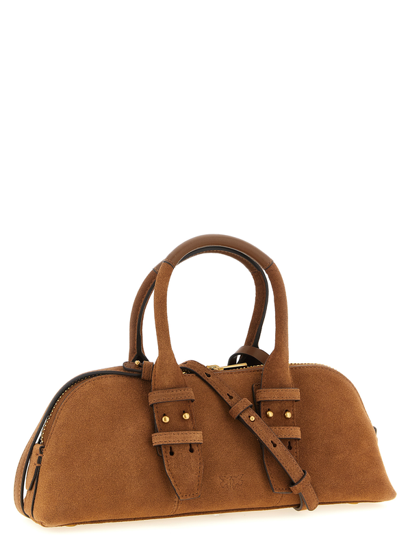 Brown cowhide shoulder bag-null