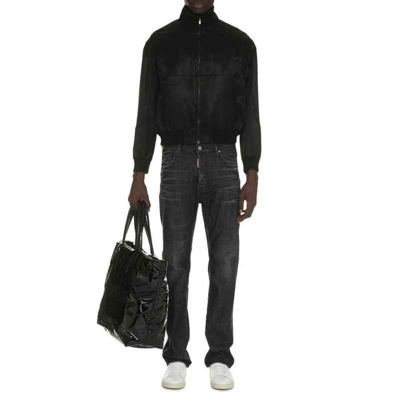 Black silk jacket-null