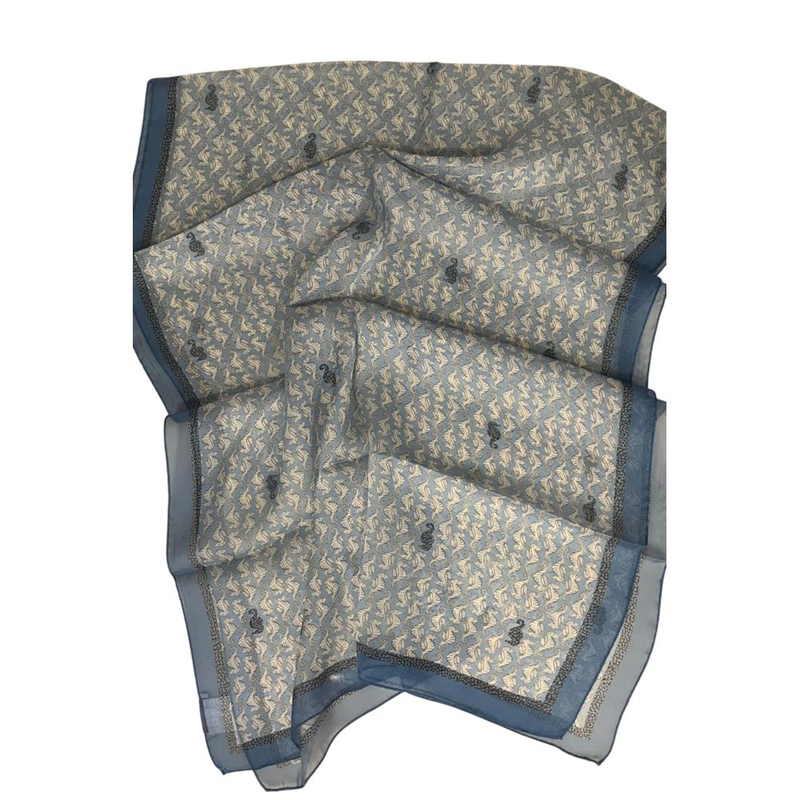 Blue silk women scarf-null
