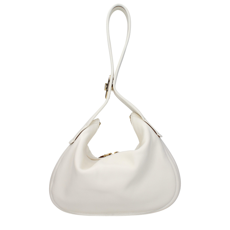 Beige leather handbag-null