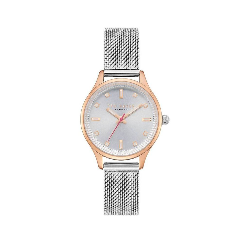 Silver stainless steel dress watch-null