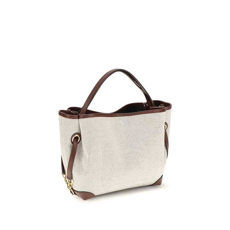 Beige fabric handbag-null