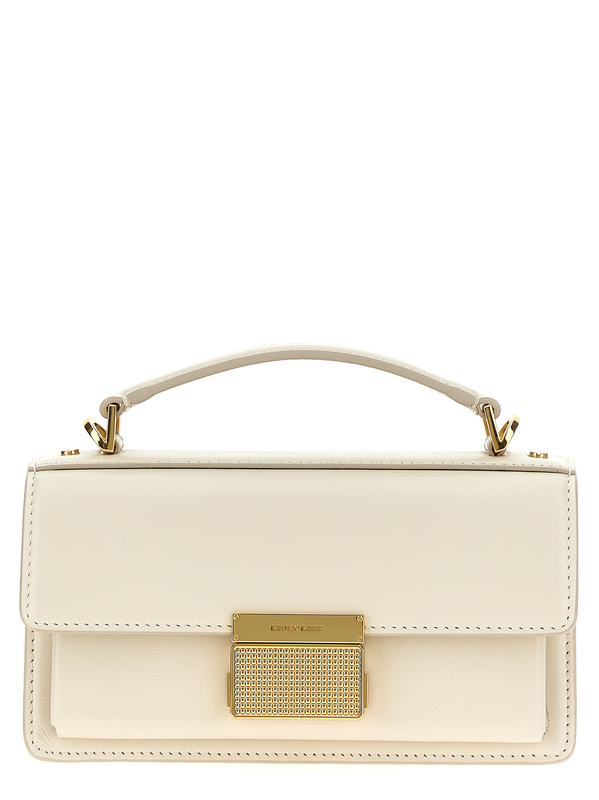 White cowhide handbag-null