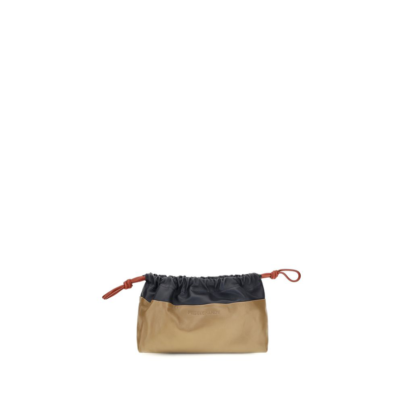 Beige calf leather bos taurus clutch bag-null