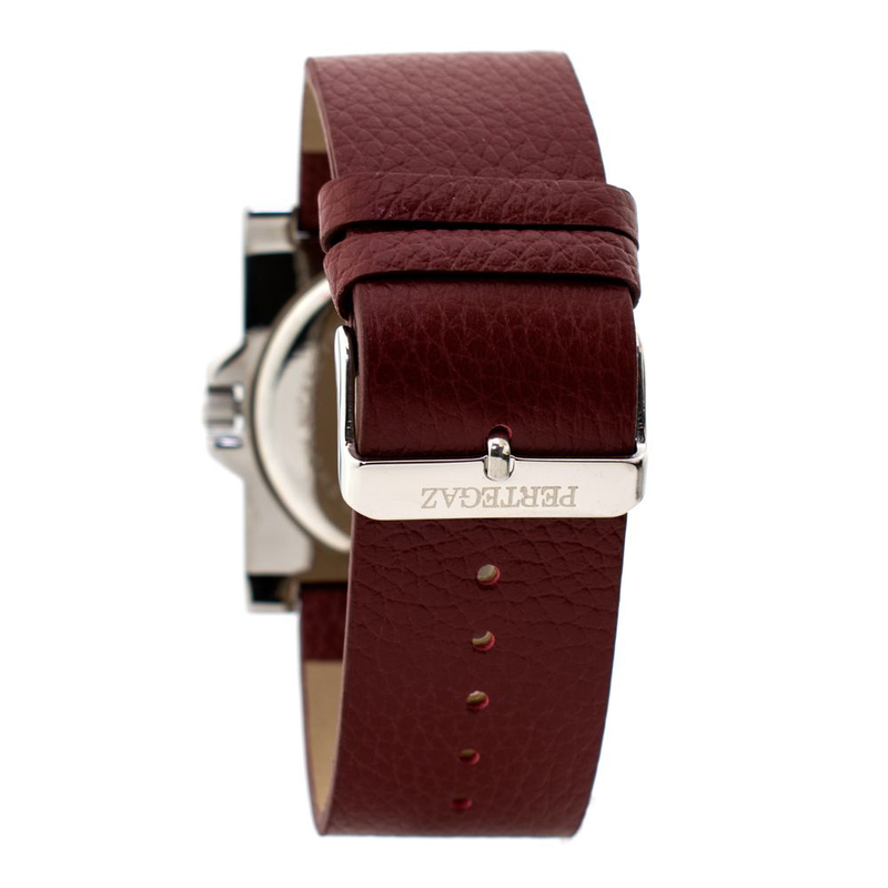 Bordeaux leather dress watch-null