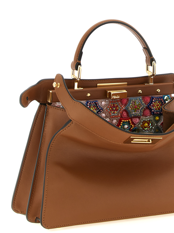 Brown calfskin crossbody bag-null
