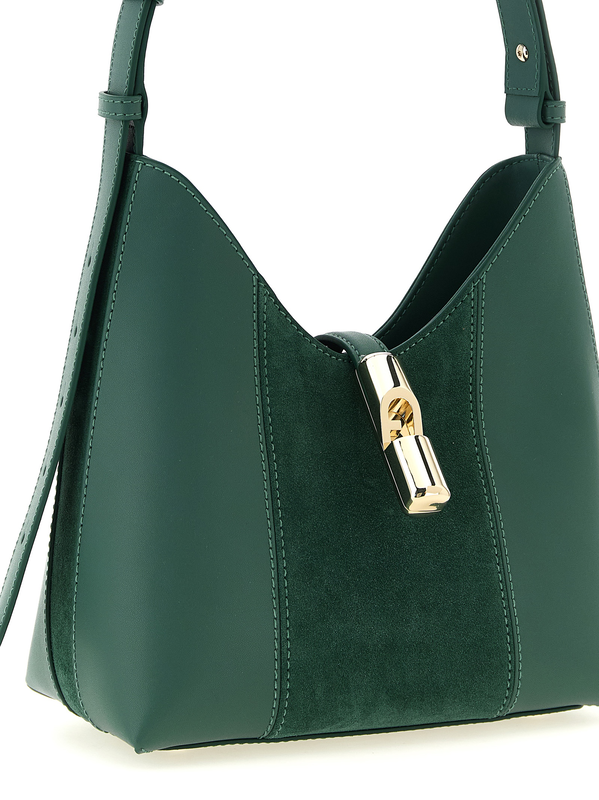Bicolor calfskin shoulder bag-null