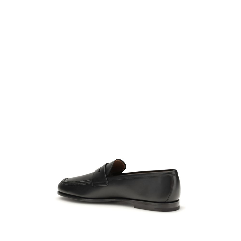 Black calf leather bos taurus slip-on loafers-null