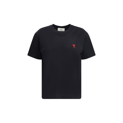 Black cotton t-shirt, Black, medium