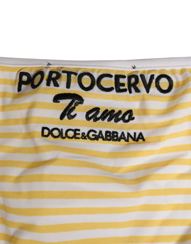 White yellow stripe tie side logo underwear-null