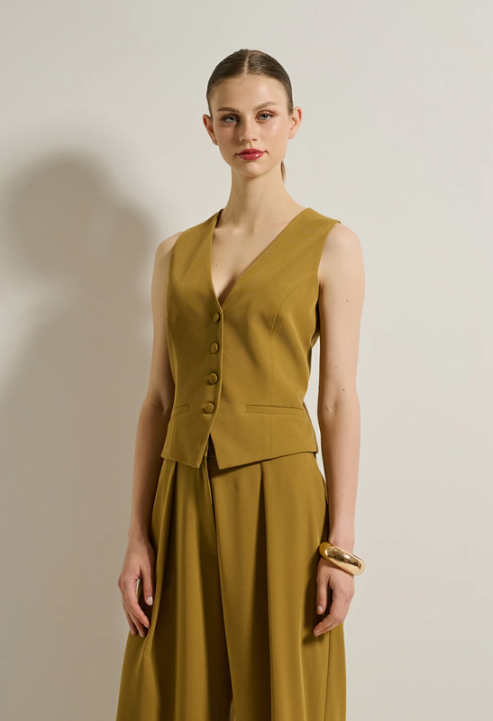 Classic-cut vest by desiree - l , green avocado-null