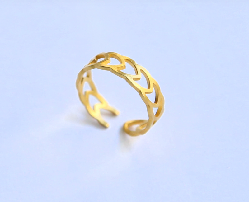 Out of me - flower adjustable handmade ring-null