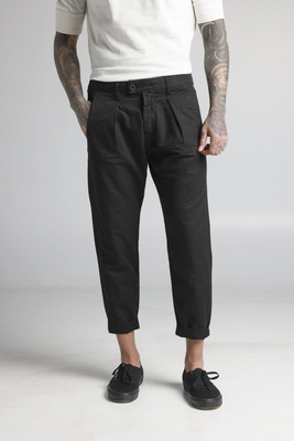 Trousers 63cot 35lin 2el, Black, medium