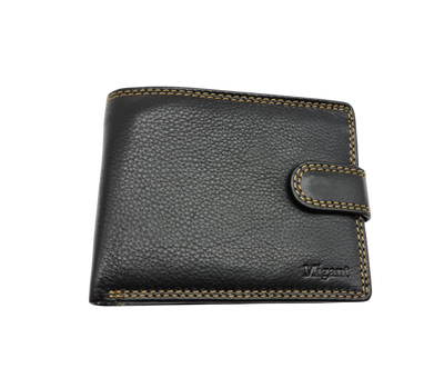 Migant design leather wallet with rfid protection 6213, Black, medium