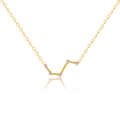 Aries zircon gold necklace