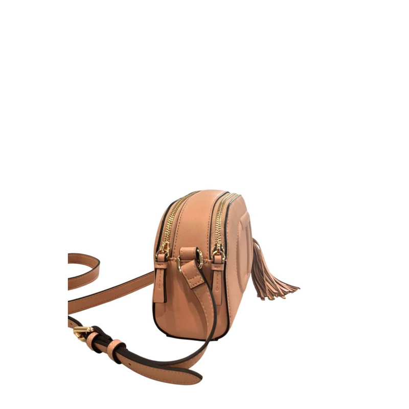 Pink faux leather women crossbody-null