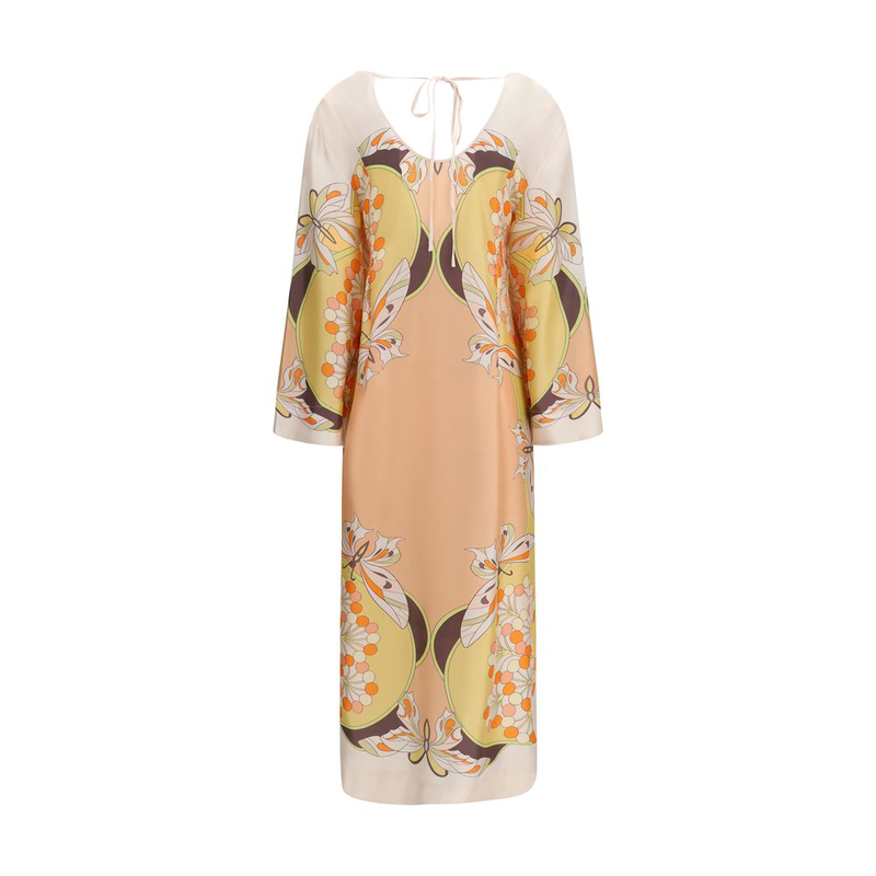 Multicolor silk casual dress-null