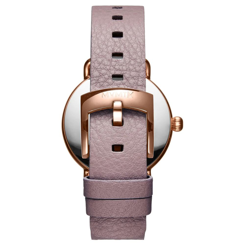 Purple leather dress watch-null