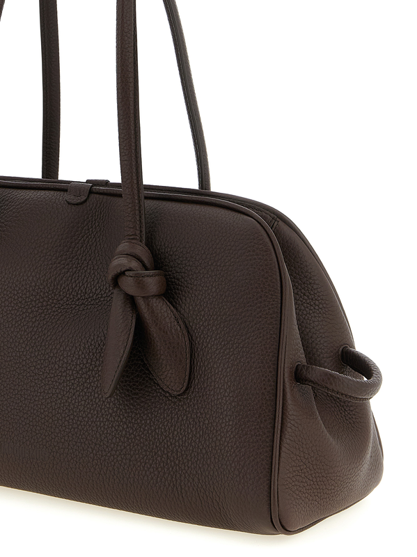 Brown calfskin shoulder bag-null