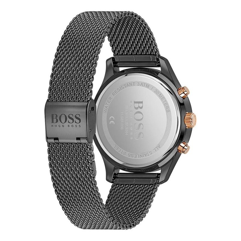 Black stainless steel dress watch-null