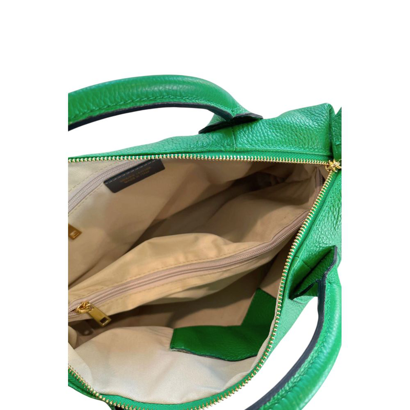 Green leather women handbag-null