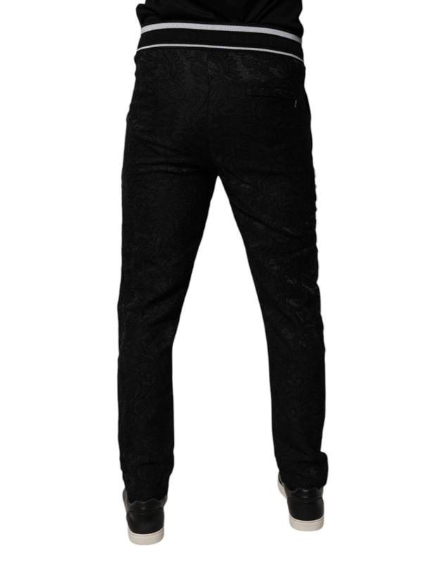 Black mid waist jogger men sweatpants pants-null